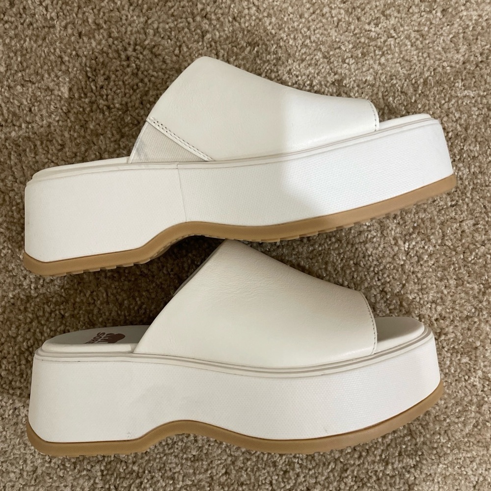 Sorel White Cloud Women’s Sandals Chunky Sandals Women’s Block Heels - Picture 3 of 10